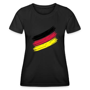 German Stripes - Deutsche Streifen - Germany - - Frauen Funktions-T-Shirt - Schwarz - Vorne - AI Model Female 172 light (172cm)
