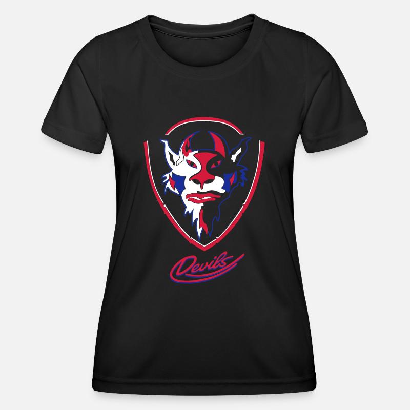 Longing Devils logo with Devils script - Women's Functional T-Shirt - black