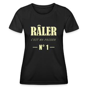 Râler c'est ma passion n° 1 - T-shirt sport Femme - noir - Devant - AI Model Female 172 light (172cm)