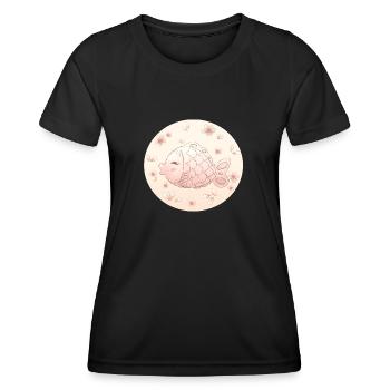 Sakura Fish - Frauen Funktions-T-Shirt - Schwarz - Vorne - AI Model Female 172 light (172cm)