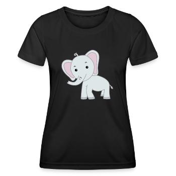 Elefant niedlich - Frauen Funktions-T-Shirt - Schwarz - Vorne - AI Model Female 172 light (172cm)