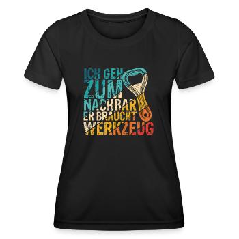 Einweihungsparty Bier Umzug Geschenk für Lieblings - Frauen Funktions-T-Shirt - Schwarz - Vorne - AI Model Female 172 light (172cm)