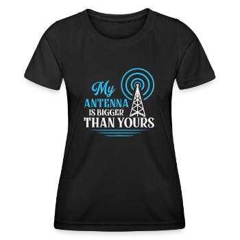 Mon antenne est plus grande que la vôtre Opérateur amateur - T-shirt sport Femme - noir - Devant - AI Model Female 172 light (172cm)