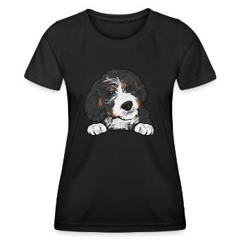 Cadeau pour chien Bernedoodle - T-shirt sport Femme - noir - Devant - AI Model Female 172 light (172cm)