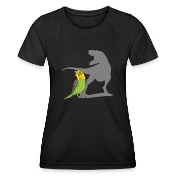 Budgerigar Parakeet Bird Pet Gift - Women's Functional T-Shirt - black - Front - AI Model Female 172 light (172cm)