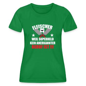 Fleischer Metzger Zerleger Schlachter - Frauen Funktions-T-Shirt - Kelly Green - Vorne - AI Model Female 172 dark (172cm)