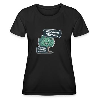 Bitte keine Werbung und kostenlosen Zeitungen - Frauen Funktions-T-Shirt - Schwarz - Vorne - AI Model Female 172 light (172cm)