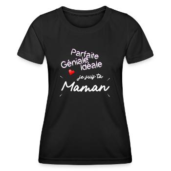 Maman parfaite idéale géniale cadeau - T-shirt sport Femme - noir - Devant - AI Model Female 172 light (172cm)