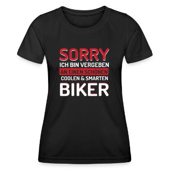 Motorrad Motorradfahrer Biker Sprüche Lustig Fun - Frauen Funktions-T-Shirt - Schwarz - Vorne - AI Model Female 172 light (172cm)
