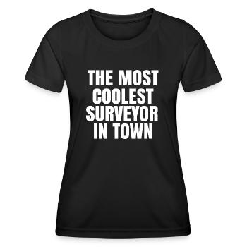 The most coolest surveyor in town - Women's Functional T-Shirt - black - Front - AI Model Female 172 light (172cm)