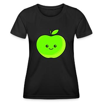 pomme - T-shirt sport Femme - noir - Devant - AI Model Female 172 light (172cm)