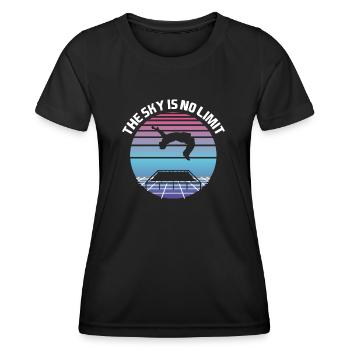 Le trampoline Sky is No Limit - T-shirt sport Femme - noir - Devant - AI Model Female 172 light (172cm)