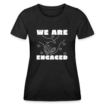 Wedding Proposal Couple Gift Engagement - Women's Functional T-Shirt - black - Front - AI Model Female 172 light (172cm)