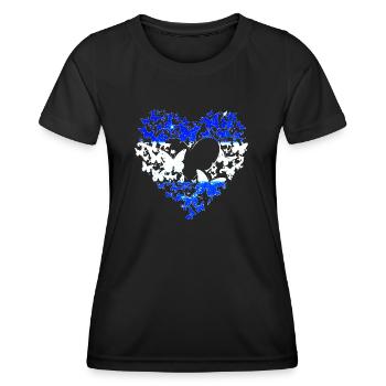 Coeur, Papillons, Je me tiens avec Israël, Drapeau - T-shirt sport Femme - noir - Devant - AI Model Female 172 light (172cm)