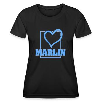 Bachelor Marlin - Frauen Funktions-T-Shirt - Schwarz - Vorne - AI Model Female 172 light (172cm)