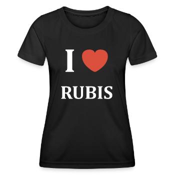 I love Rubis - T-shirt sport Femme - noir - Devant - AI Model Female 172 light (172cm)
