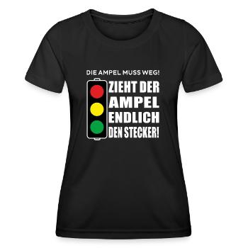 Zieht der Ampel endlich den Stecker - Frauen Funktions-T-Shirt - Schwarz - Vorne - AI Model Female 172 light (172cm)