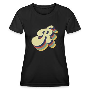 Retro Letter R - Women's Functional T-Shirt - black - Front - AI Model Female 172 light (172cm)