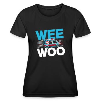 Wee Woo Krankenwagenfahrer Rettungssanitäter Rettungssanitäter - Frauen Funktions-T-Shirt - Schwarz - Vorne - AI Model Female 172 light (172cm)