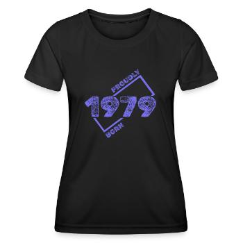 Geschenkidee 1979 - Frauen Funktions-T-Shirt - Schwarz - Vorne - AI Model Female 172 light (172cm)