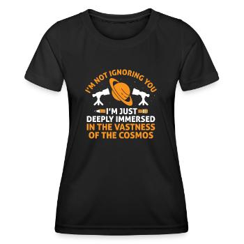 Professeur de sciences Professeur d’école Biologie Chimie P - T-shirt sport Femme - noir - Devant - AI Model Female 172 light (172cm)