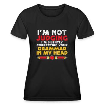 Professeur de langues étrangères École Professeurs de langues - T-shirt sport Femme - noir - Devant - AI Model Female 172 light (172cm)