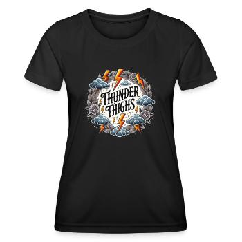 Cuisses de tonnerre - T-shirt sport Femme - noir - Devant - AI Model Female 172 light (172cm)