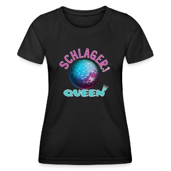 Schlager Queen Schlagerfan Schlagerparty - Frauen Funktions-T-Shirt - Schwarz - Vorne - AI Model Female 172 light (172cm)