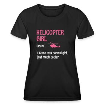 Fille hélicoptère Same Comme Une Fille Normale Juste Beaucoup Co - T-shirt sport Femme - noir - Devant - AI Model Female 172 light (172cm)