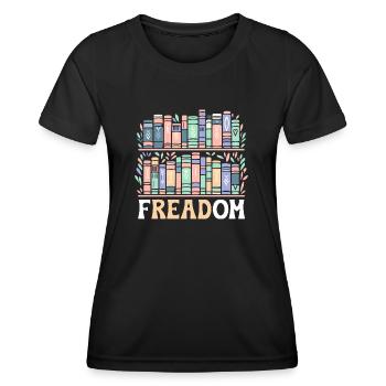 Freadom Book Reading Books Bookworm Bibliophile - Women's Functional T-Shirt - black - Front - AI Model Female 172 light (172cm)
