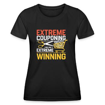 Extreme Couponing Extreme Winning Couponer Shopper - Frauen Funktions-T-Shirt - Schwarz - Vorne - AI Model Female 172 light (172cm)