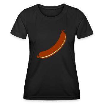Saucisse - T-shirt sport Femme - noir - Devant - AI Model Female 172 light (172cm)
