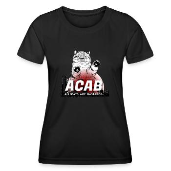 All Cats Are Bastards - ACAB - Women's Functional T-Shirt - black - Front - AI Model Female 172 light (172cm)