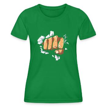 Boxer Fist Punch Wall Boxing Force Anger Knockout - Women's Functional T-Shirt - kelly green - Front - AI Model Female 172 dark (172cm)
