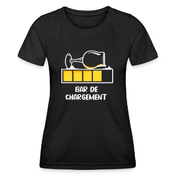 Bar de chargement - T-shirt sport Femme - noir - Devant - AI Model Female 172 light (172cm)