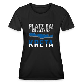 Platz da Kreta Griechenland Urlaub - Frauen Funktions-T-Shirt - Schwarz - Vorne - AI Model Female 172 light (172cm)