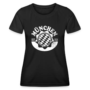 Munich - T-shirt sport Femme - noir - Devant - AI Model Female 172 light (172cm)