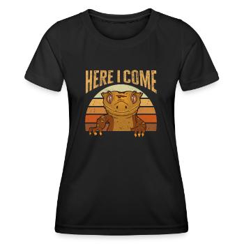Crowned Gecko Lizard Reptile Herpetologist - Women's Functional T-Shirt - black - Front - AI Model Female 172 light (172cm)