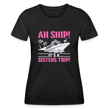 Kreuzfahrt Kreuzfahrtschiff Urlaub Meer - Frauen Funktions-T-Shirt - Schwarz - Vorne - AI Model Female 172 light (172cm)