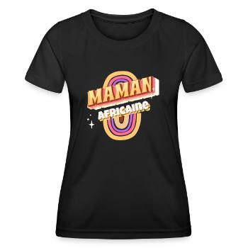 Maman Africaine - T-shirt sport Femme - noir - Devant - AI Model Female 172 light (172cm)