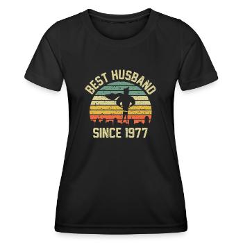 Best Husband Since 1977 wedding anniversary - Frauen Funktions-T-Shirt - Schwarz - Vorne - AI Model Female 172 light (172cm)