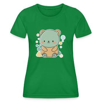 Mignon bébé ours - T-shirt sport Femme - vert - Devant - AI Model Female 172 dark (172cm)