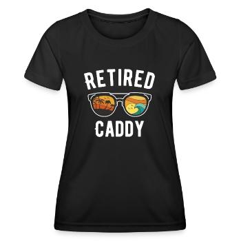 Retirement Beach Caddy Sunglasses Design - Frauen Funktions-T-Shirt - Schwarz - Vorne - AI Model Female 172 light (172cm)