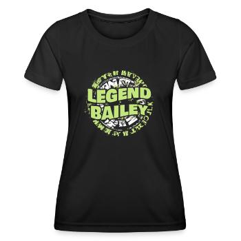 Legenden Bailey - Frauen Funktions-T-Shirt - Schwarz - Vorne - AI Model Female 172 light (172cm)
