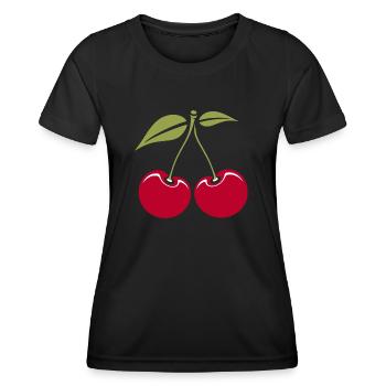 cerises - T-shirt sport Femme - noir - Devant - AI Model Female 172 light (172cm)