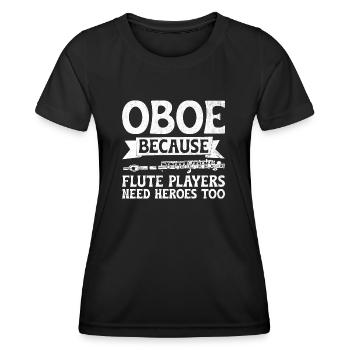 Oboist Oboe Basoonist Marching Band Instrumen - Frauen Funktions-T-Shirt - Schwarz - Vorne - AI Model Female 172 light (172cm)