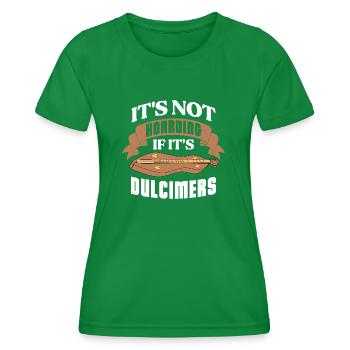 Ce n’est pas de la thésaurisation si c’est des Dulcimers - T-shirt sport Femme - vert - Devant - AI Model Female 172 dark (172cm)