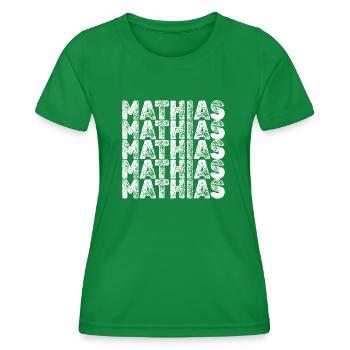 Mathias als Held - Frauen Funktions-T-Shirt - Kelly Green - Vorne - AI Model Female 172 dark (172cm)