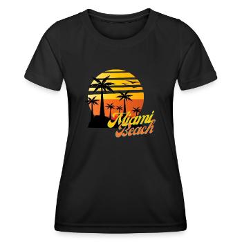 Miami Beach - T-shirt sport Femme - noir - Devant - AI Model Female 172 light (172cm)