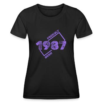 Geschenkidee 1987 - Frauen Funktions-T-Shirt - Schwarz - Vorne - AI Model Female 172 light (172cm)